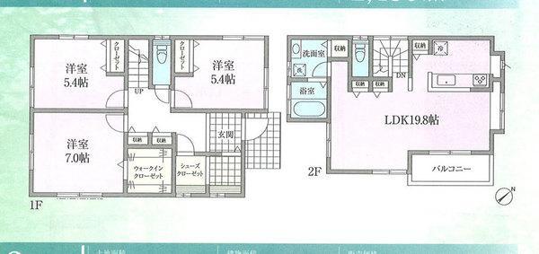 Floor plan. 24,800,000 yen, 3LDK, Land area 130.81 sq m , Building area 97.29 sq m