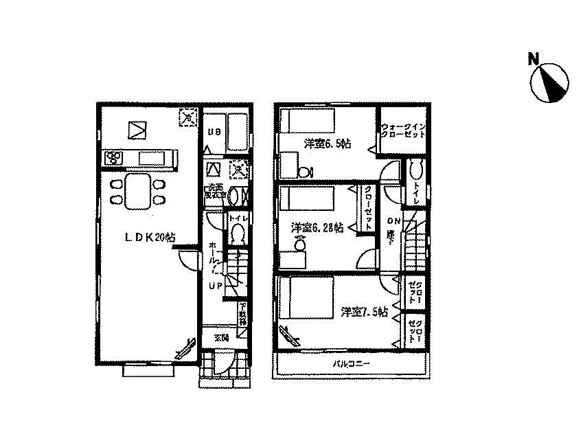 Floor plan. 26,900,000 yen, 3LDK, Land area 123.77 sq m , Building area 96.05 sq m