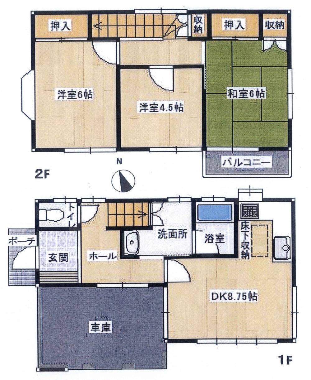 Floor plan. 8.5 million yen, 3DK, Land area 64 sq m , Building area 67.07 sq m