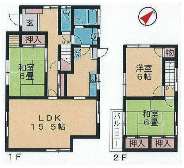 Floor plan. 19,800,000 yen, 3LDK, Land area 181.77 sq m , Building area 83.62 sq m floor plan