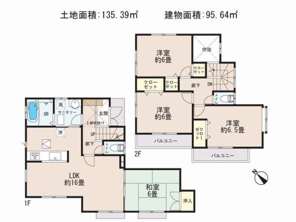 Floor plan. 21,800,000 yen, 4LDK, Land area 135.39 sq m , Priority to the present situation is if it is different from the building area 95.64 sq m drawings