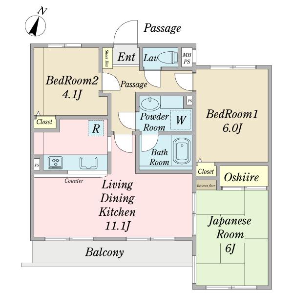 Floor plan. 3LDK, Price 11.9 million yen, Occupied area 60.71 sq m , Floor plan of the balcony area 5.03 sq m sun-drenched wide span