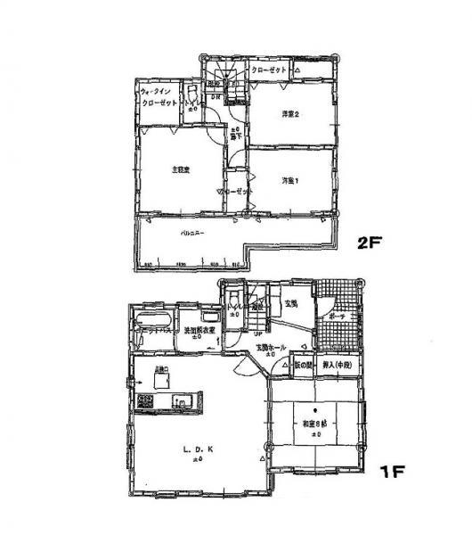 Floor plan. 23,300,000 yen, 4LDK, Land area 139.24 sq m , Building area 110.95 sq m wide living. Wide Japanese-style room. Walk-in closet with storage