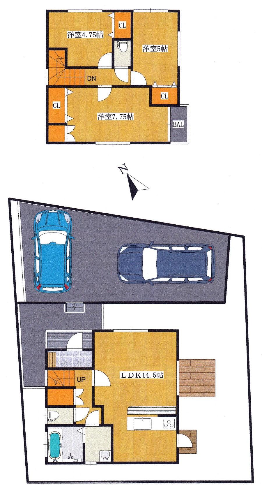 Floor plan. 19,800,000 yen, 3LDK, Land area 132.3 sq m , Building area 78.24 sq m