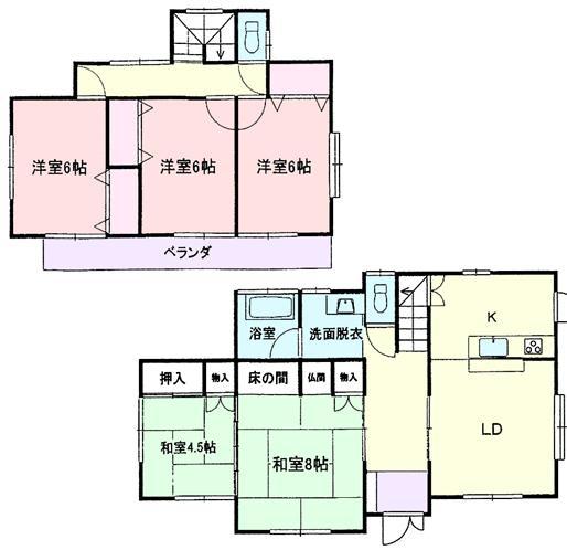 Floor plan. 15.8 million yen, 5LDK, Land area 740.59 sq m , Building area 110.81 sq m