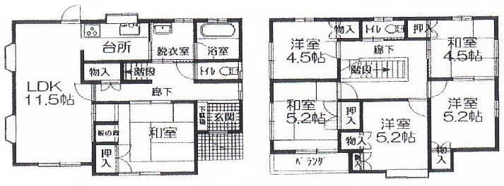 Floor plan. 16.8 million yen, 6LDK, Land area 330.66 sq m , Building area 137 sq m