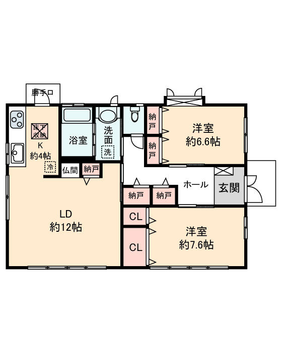 Floor plan. 14.9 million yen, 2LDK, Land area 370 sq m , Building area 78.17 sq m