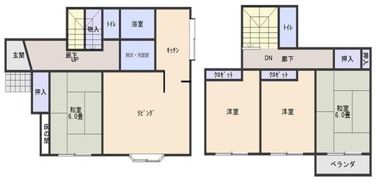Floor plan. 5.8 million yen, 4LDK, Land area 157.29 sq m , Building area 103.5 sq m
