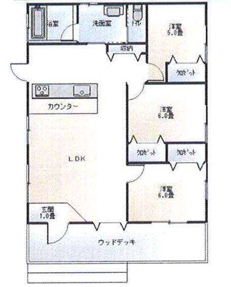 Floor plan. 22 million yen, 3LDK, Land area 307.32 sq m , Building area 77.02 sq m