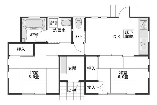Floor plan. 12.8 million yen, 2DK, Land area 199 sq m , Building area 51.34 sq m