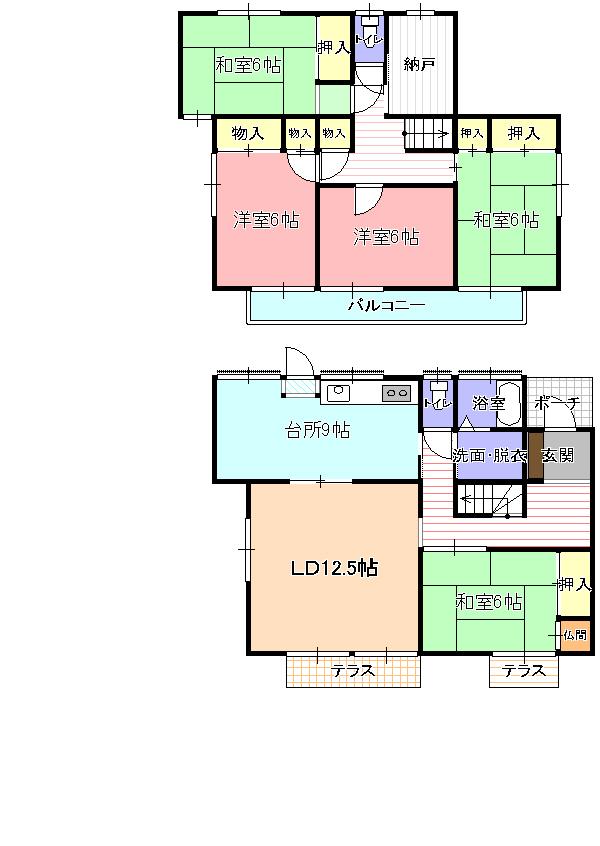 Floor plan. 18.5 million yen, 5LDK + S (storeroom), Land area 167.34 sq m , Building area 127.5 sq m