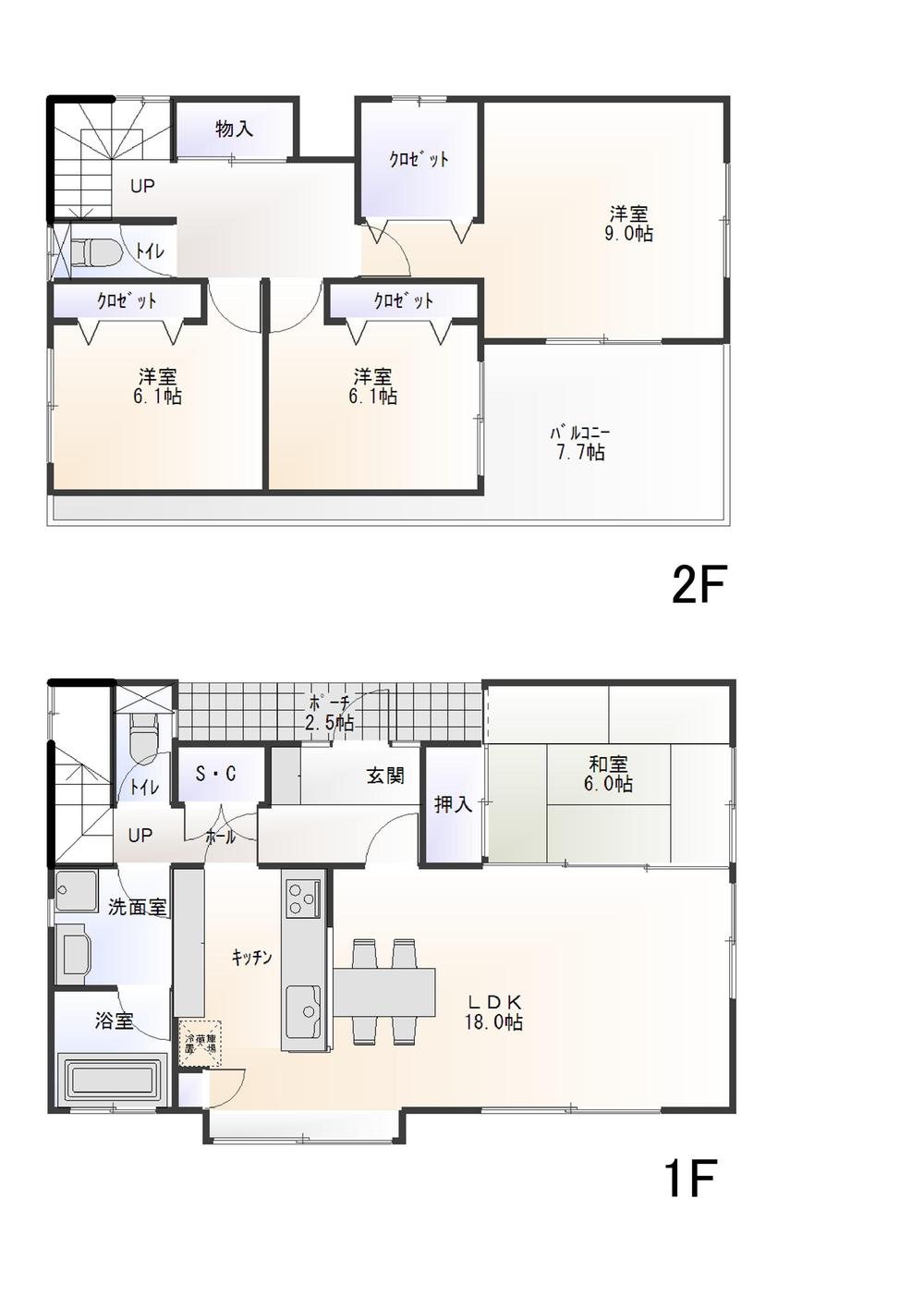 Other building plan example. Building reference price 18 million yen
