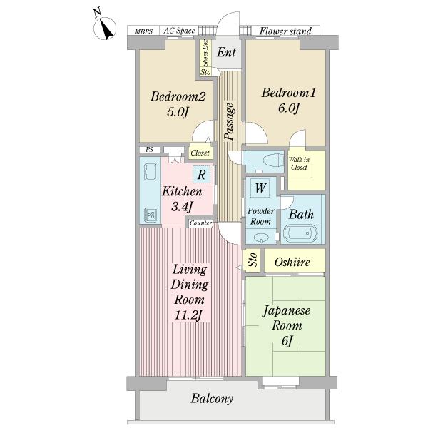 Floor plan. 3LDK, Price 29,880,000 yen, Occupied area 71.37 sq m , Balcony area 8.33 sq m