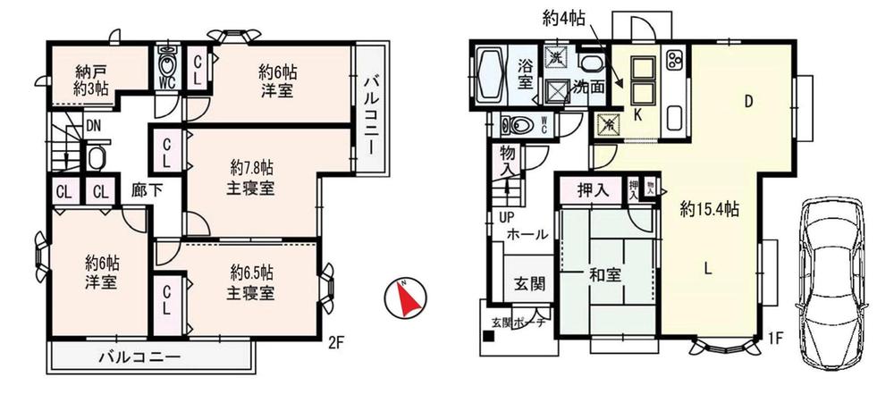 Floor plan. 24,800,000 yen, 5LDK + S (storeroom), Land area 137.85 sq m , Building area 127.04 sq m