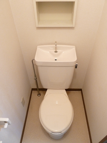 Toilet. Wide is by toilet