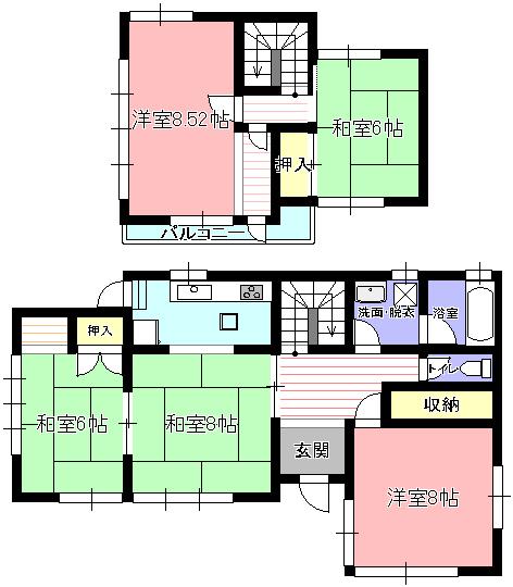Floor plan. 13.8 million yen, 5K, Land area 183.3 sq m , Building area 99.78 sq m