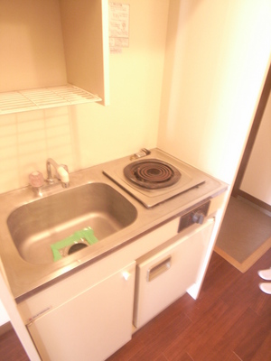 Kitchen. Electric stove ・ It is with a mini fridge!