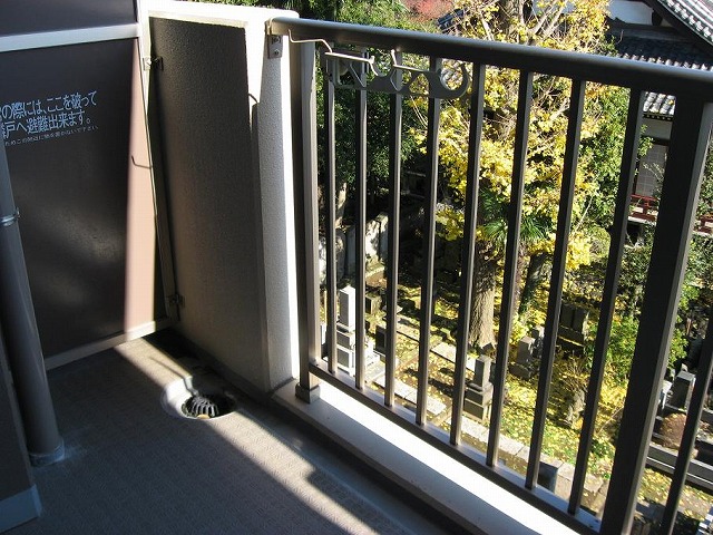 Balcony. It is a photograph of the second floor of the room.