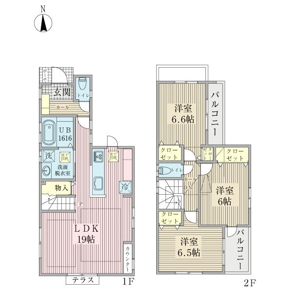 Floor plan. 27,800,000 yen, 3LDK, Land area 80.57 sq m , Building area 89.23 sq m