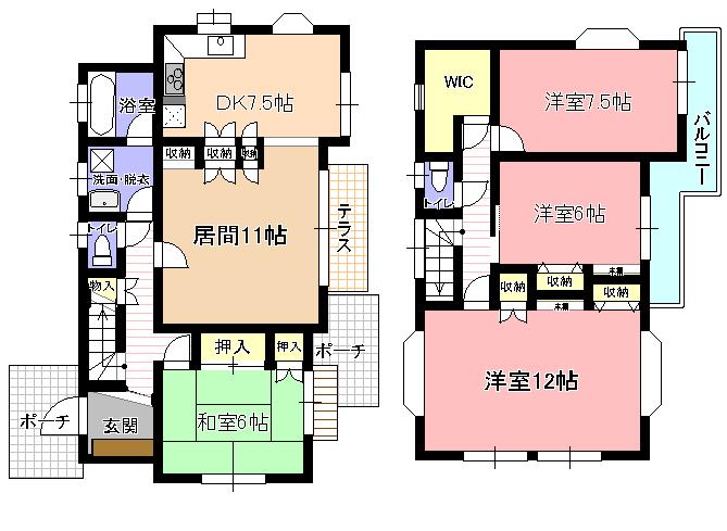 Floor plan. 18.5 million yen, 4LDK, Land area 147.03 sq m , Building area 113.65 sq m