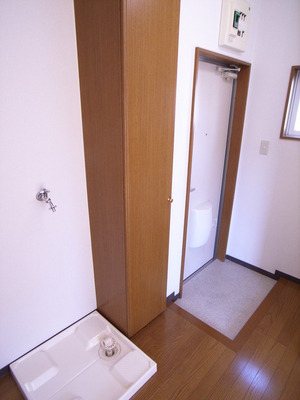 Entrance. Shoe box & indoor washing machine Storage!