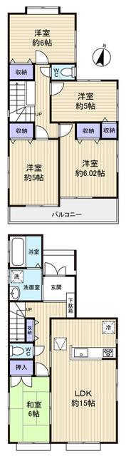 Floor plan. 38,800,000 yen, 5LDK, Land area 116.21 sq m , Is 5LDK plan of building area 104.96 sq m room