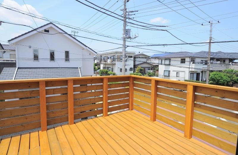 Same specifications photos (appearance). Wood balcony construction cases