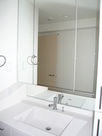 Washroom. Easy to use with a large mirror