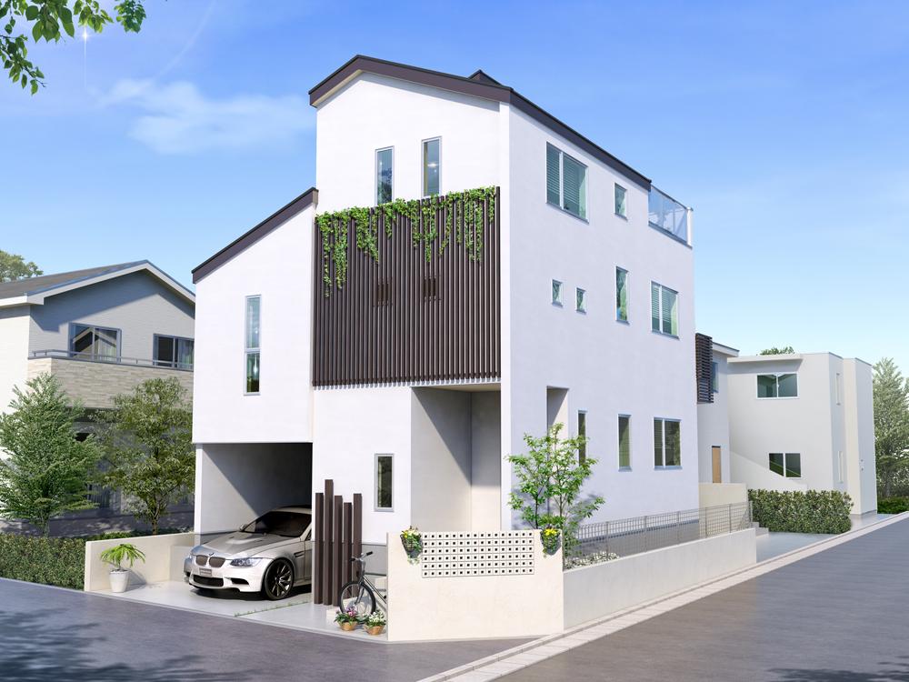 Rendering (appearance). South, The location of a certain sense of relief, such as a 3 direction land in adjacent land Parking stylish plan we offer.