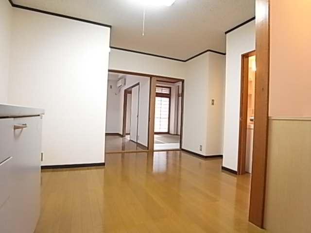 Living and room. Beautiful flooring of the dining kitchen.