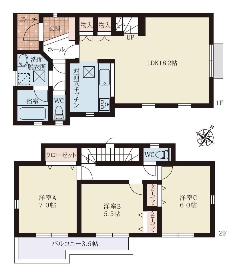Floor plan. (17 Building), Price 22,800,000 yen, 3LDK, Land area 129.77 sq m , Building area 89.02 sq m