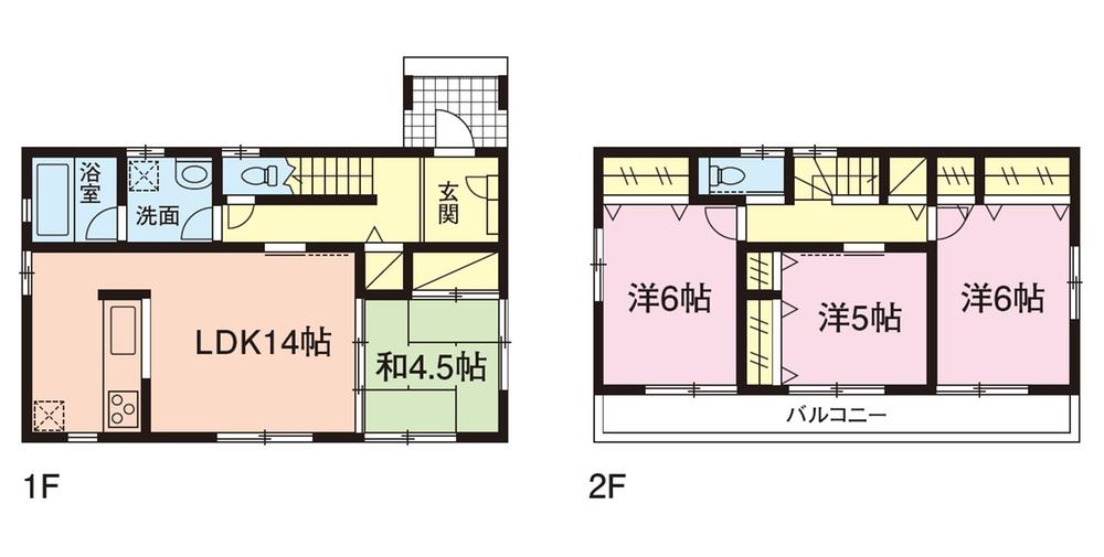 Floor plan. (Building 2), Price 42,800,000 yen, 4LDK, Land area 105.96 sq m , Building area 91.08 sq m