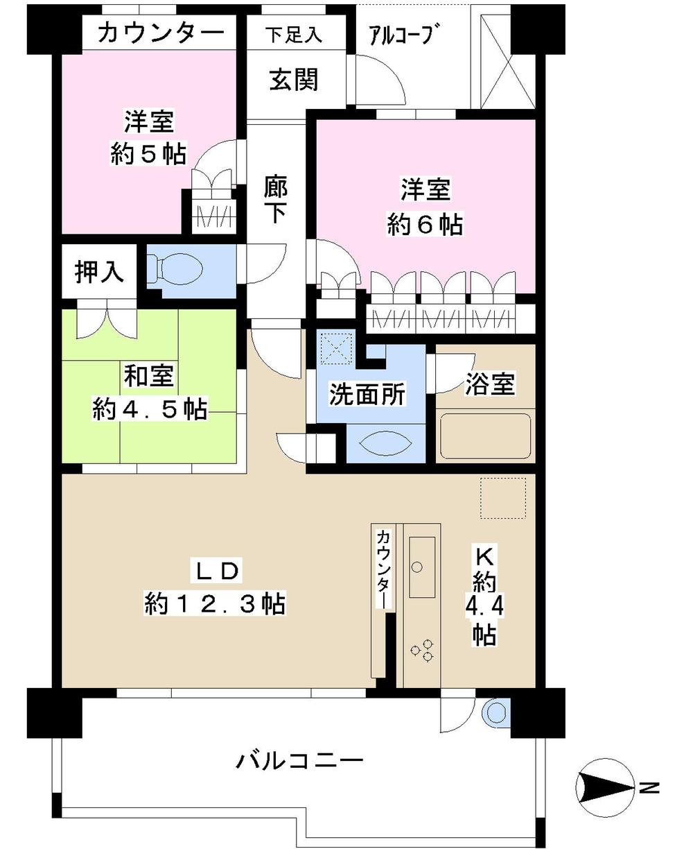 Floor plan. 3LDK, Price 26 million yen, Occupied area 70.71 sq m , Balcony area 15.03 sq m
