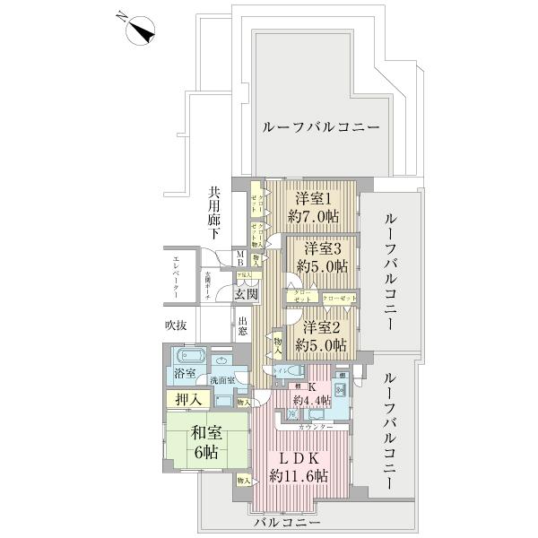 Floor plan. 4LDK, Price 27.3 million yen, Occupied area 90.79 sq m , Balcony area 14.62 sq m