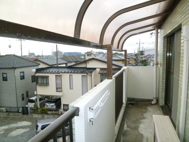 Balcony. Peace of mind without getting wet also laundry because it covered