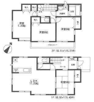 Floor plan. 24,800,000 yen, 4LDK, Land area 113.27 sq m , Building area 101.43 sq m building area 101.43 sq m
