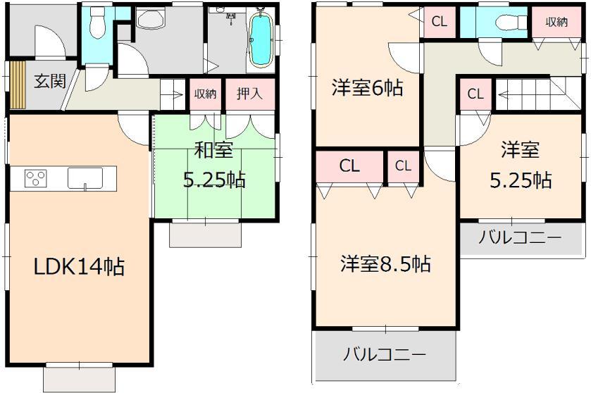 Floor plan. (13 Building), Price 39,550,000 yen, 4LDK, Land area 108.85 sq m , Building area 95.01 sq m
