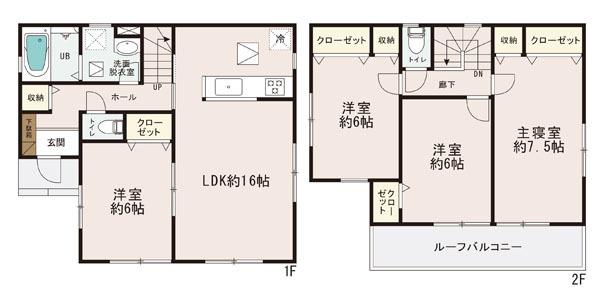 Floor plan. 19,800,000 yen, 4LDK, Land area 132.45 sq m , Happy walk-in closet in the family of building area 99.77 sq m hobbies