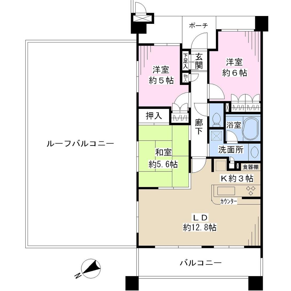 Floor plan. 3LDK, Price 27,200,000 yen, Occupied area 67.99 sq m , Balcony area 10.24 sq m