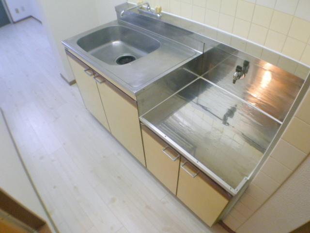 Kitchen. Two-burner gas stove can be installed