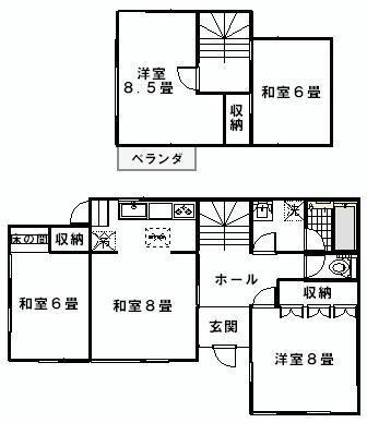 Floor plan. 13.8 million yen, 4LDK, Land area 201 sq m , Building area 99.78 sq m