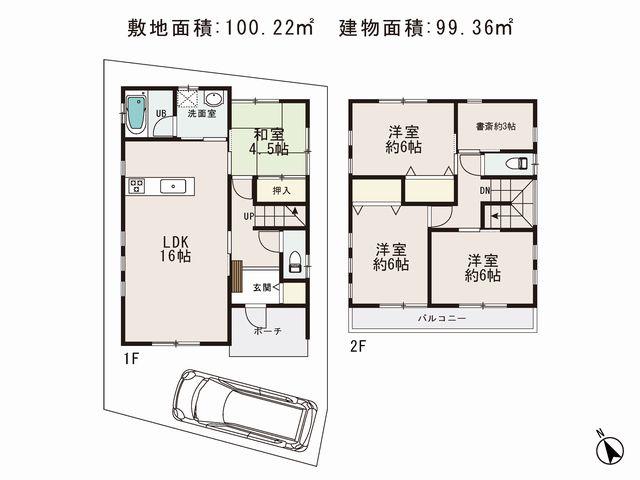 Floor plan. 26,300,000 yen, 4LDK+S, Land area 100.22 sq m , Building area 99.36 sq m floor plan