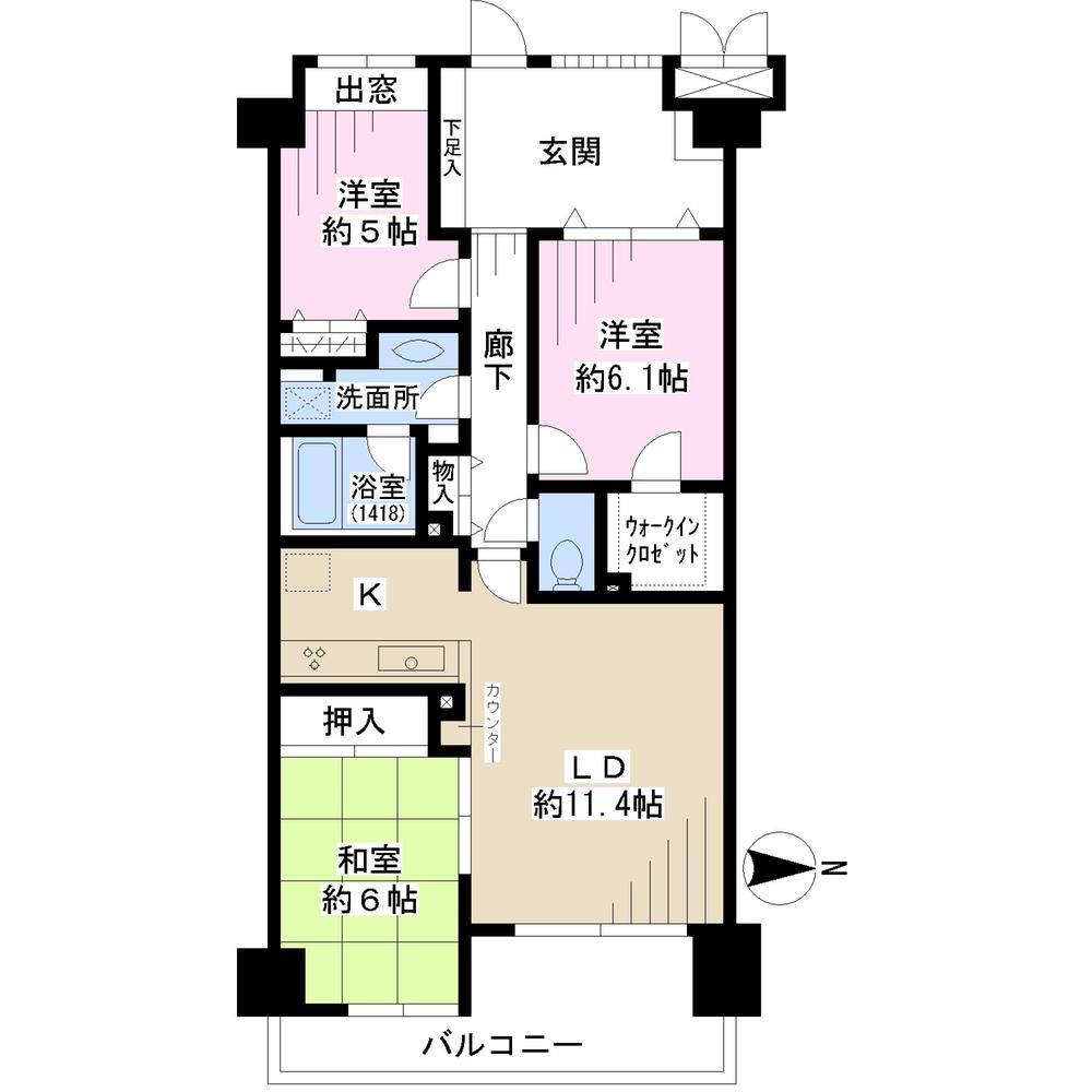 Floor plan. 3LDK, Price 28.8 million yen, Occupied area 80.26 sq m , Balcony area 10.26 sq m