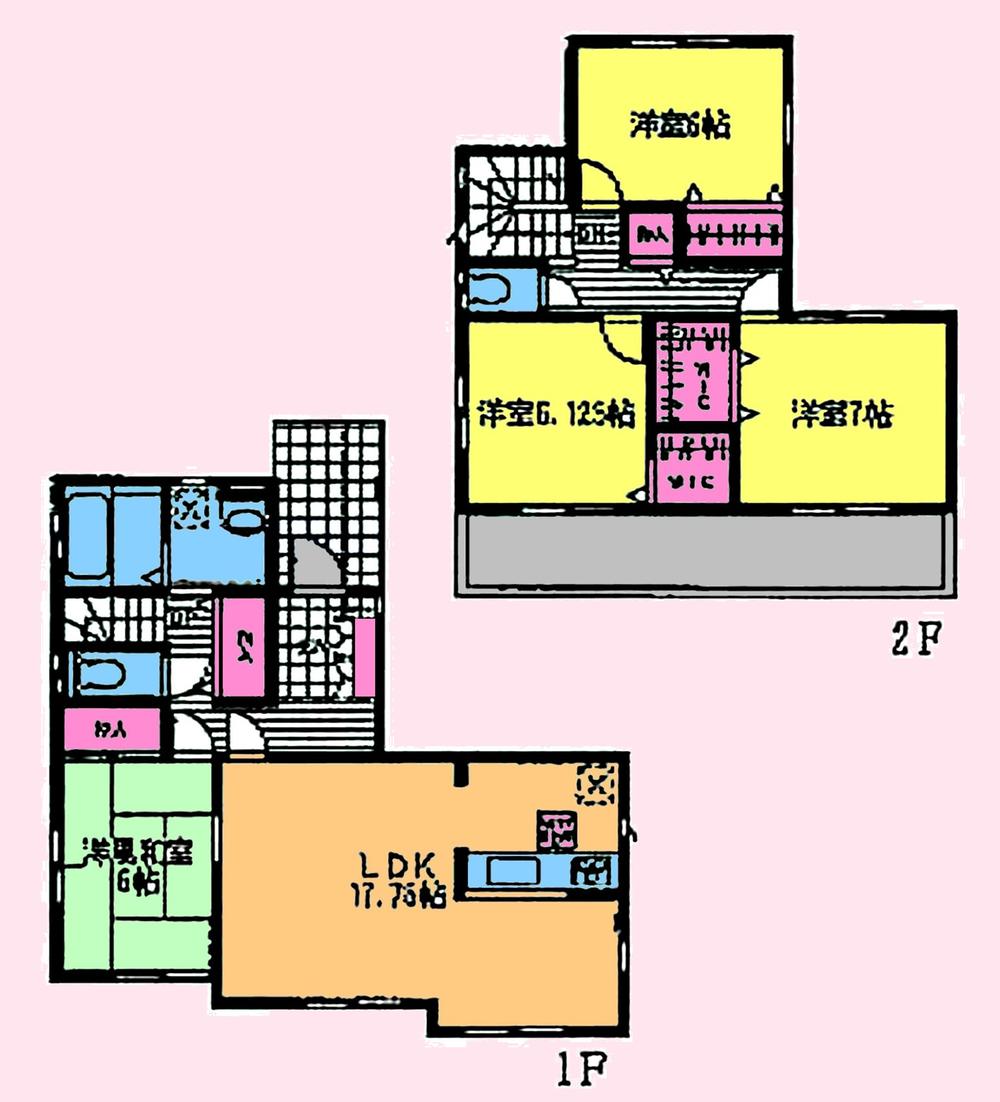 Floor plan. (3 Building), Price 34,800,000 yen, 4LDK, Land area 168.36 sq m , Building area 108.47 sq m