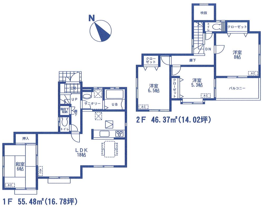 Floor plan. 27,800,000 yen, 4LDK, Land area 153.27 sq m , Building area 101.85 sq m