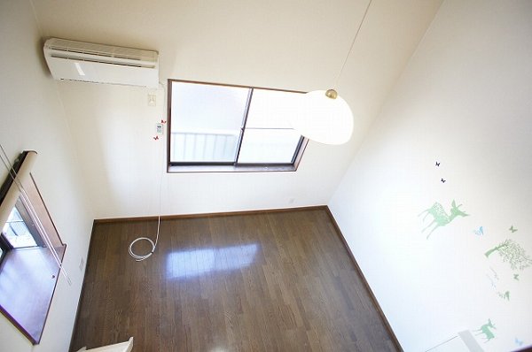 Living and room. Western-style look down from loft