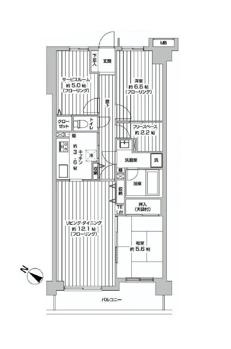 Floor plan. 2LDK + S (storeroom), Price 20.5 million yen, Footprint 77.4 sq m , Balcony area 8.99 sq m