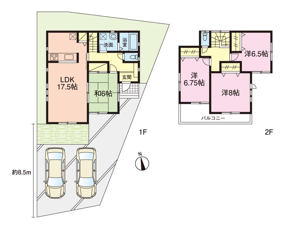 Other. Two car space ・ LDK17.5 Pledge ・ Easy-to-use south-facing room. Building 3.