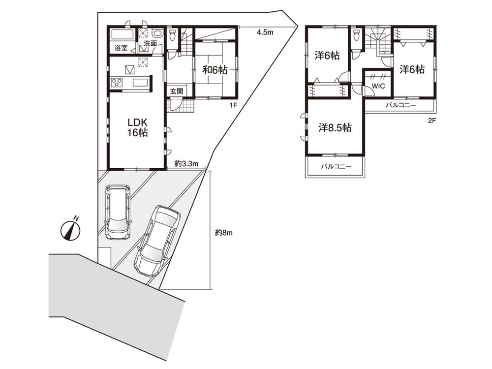 Other. Independent Japanese-style room can also be used in the drawing-room. There is a multi-purpose space such as a storeroom. 1 square meters walk-in closet, 8 pledge bedroom easy to furniture placement. 1 Building.