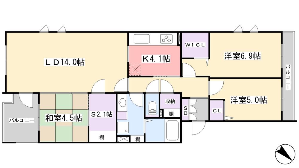 Floor plan. 3LDK + S (storeroom), Price 21,800,000 yen, Occupied area 83.04 sq m , Balcony area 5.06 sq m